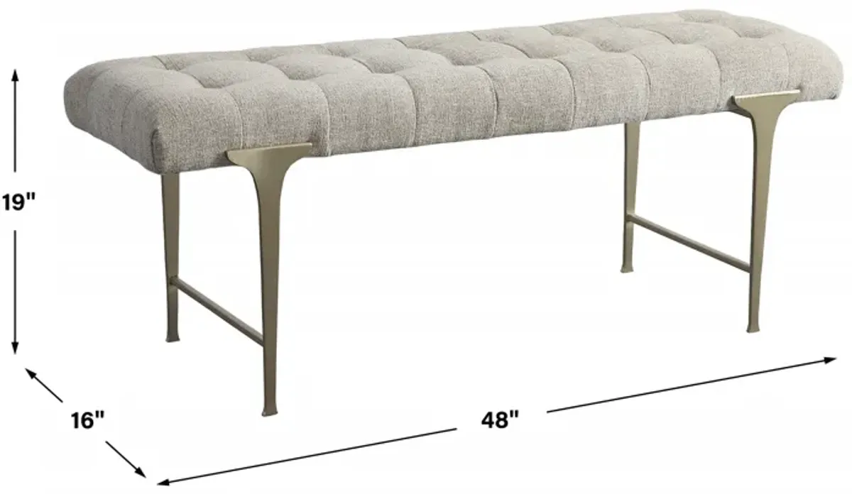 Imperial Upholstered Gray Bench