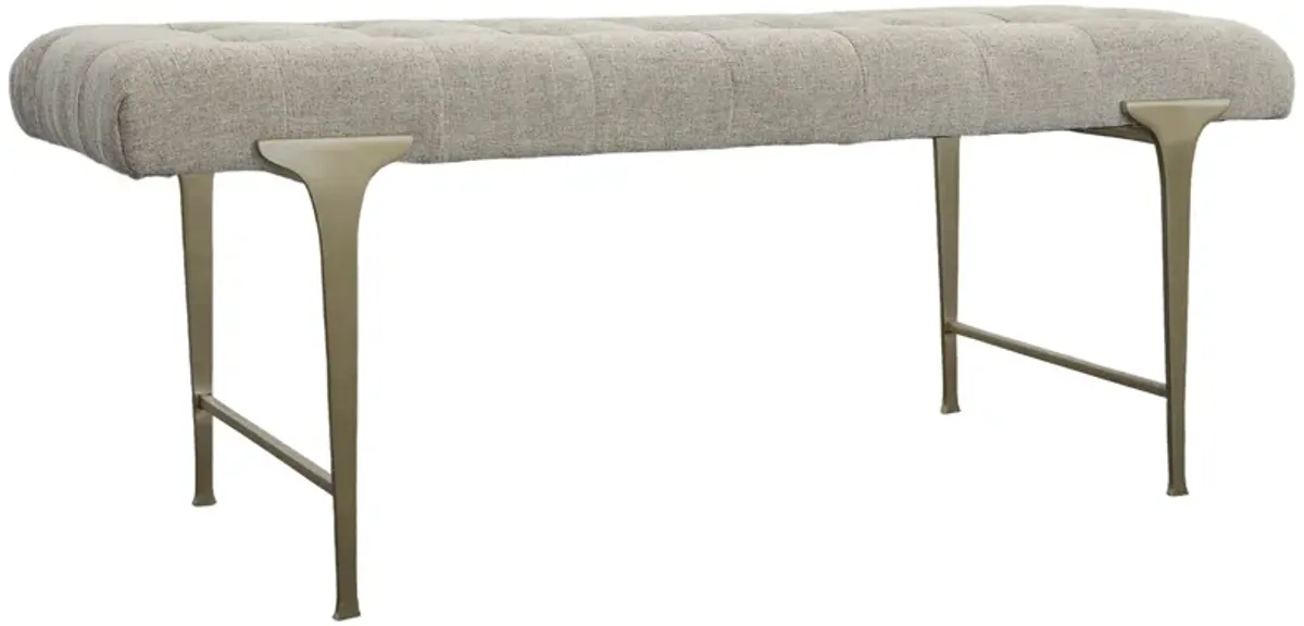 Imperial Upholstered Gray Bench