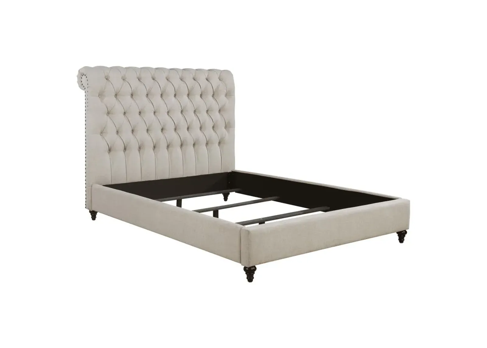 Devon Tufted Upholstered California King Bed Beige