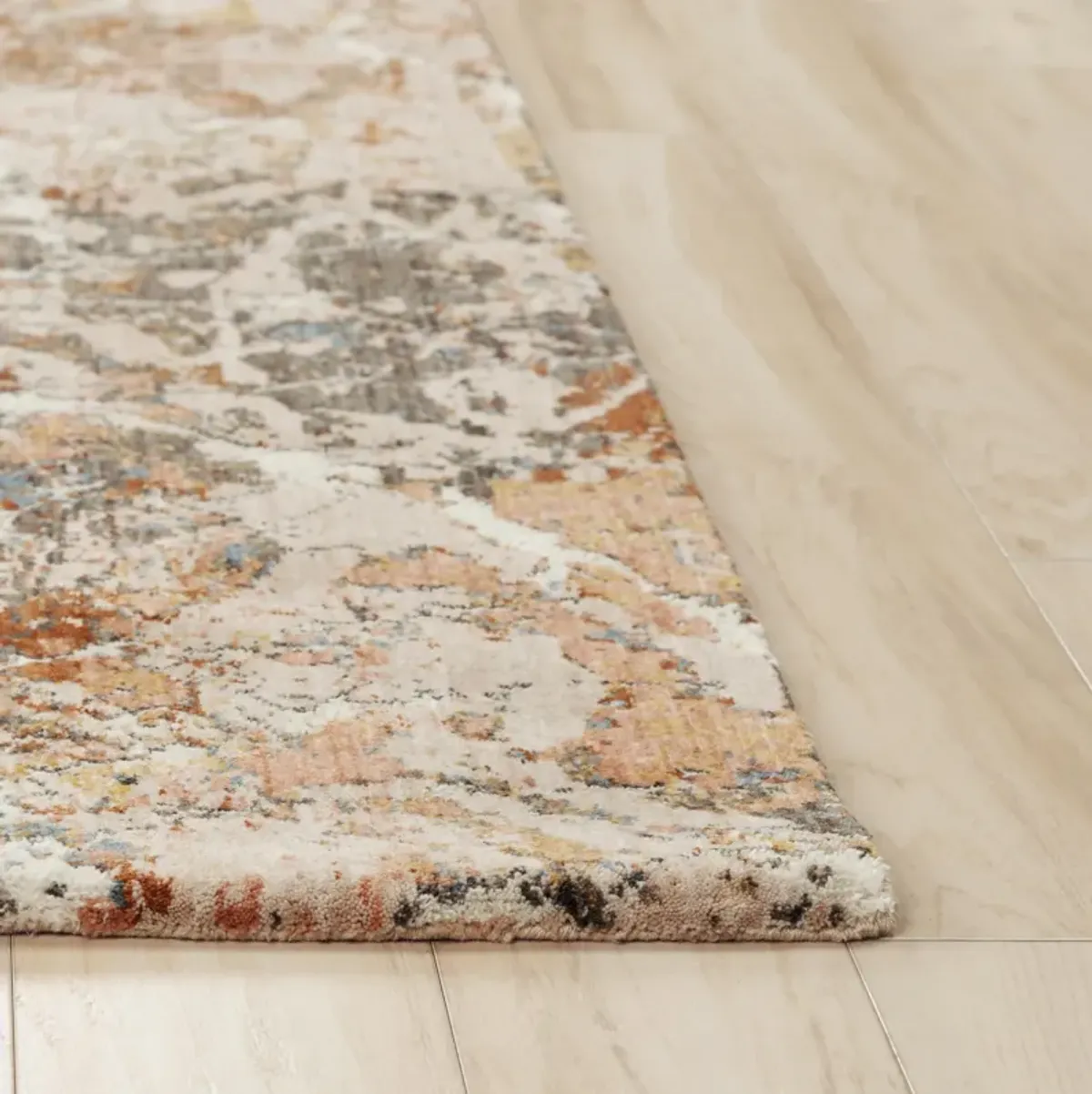 Logan Beige/Multi Abstract Recycled Polyester 5'2" x 7'9" Rectangle Rug