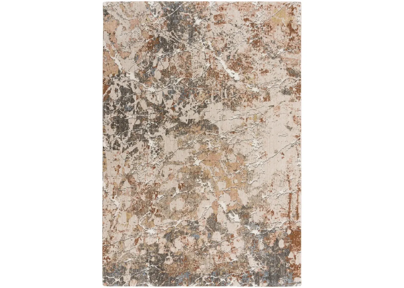 Logan Beige/Multi Abstract Recycled Polyester 5'2" x 7'9" Rectangle Rug