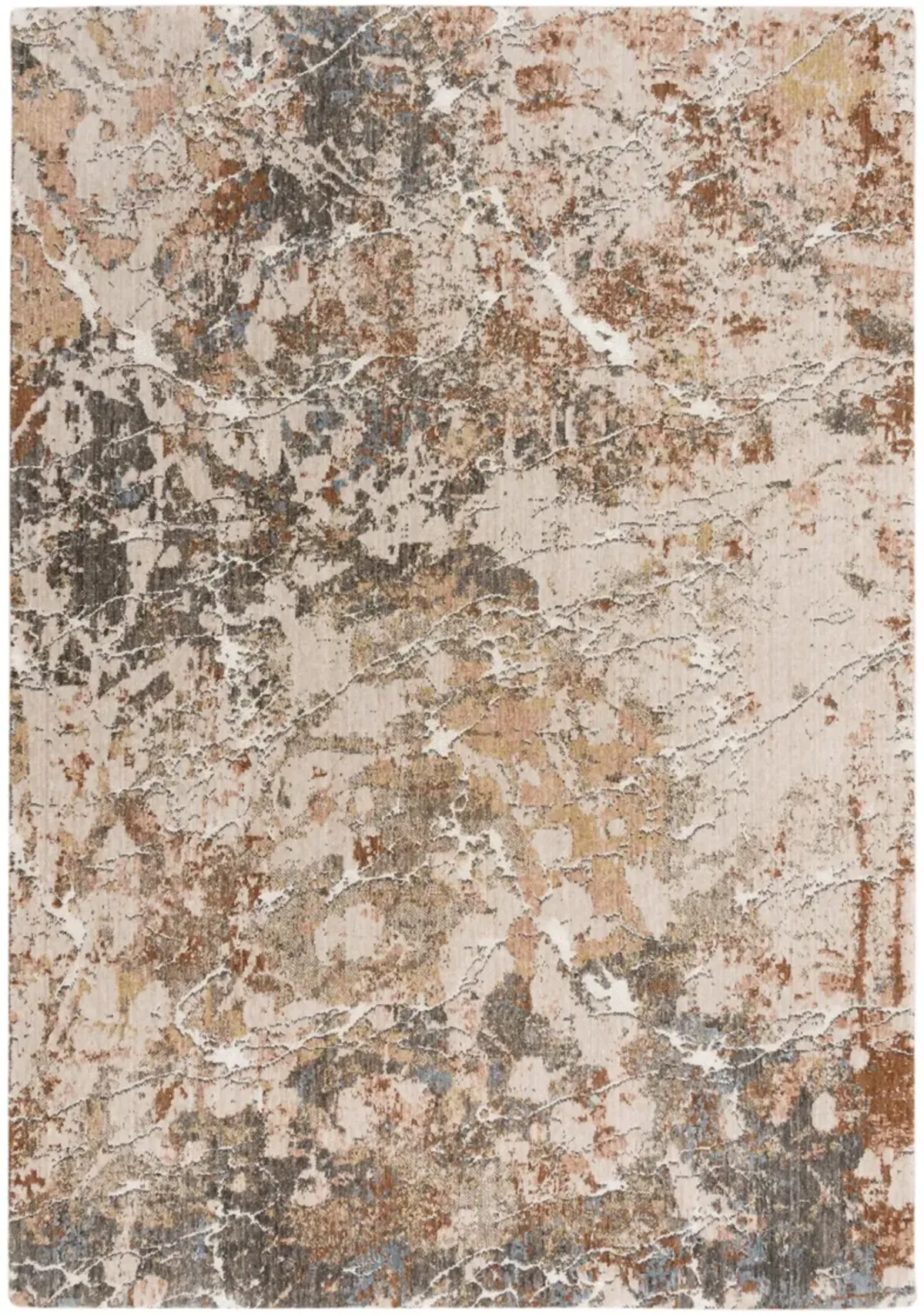 Logan Beige/Multi Abstract Recycled Polyester 5'2" x 7'9" Rectangle Rug