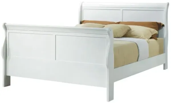 Louis Philippe Full Sleigh Panel Bed White