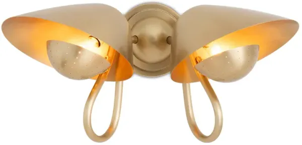 Keaton Sconce Double (Natural Brass)