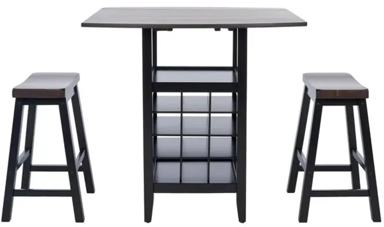  EMERIC 3 PC SET DROP LEAF PUB TABLE