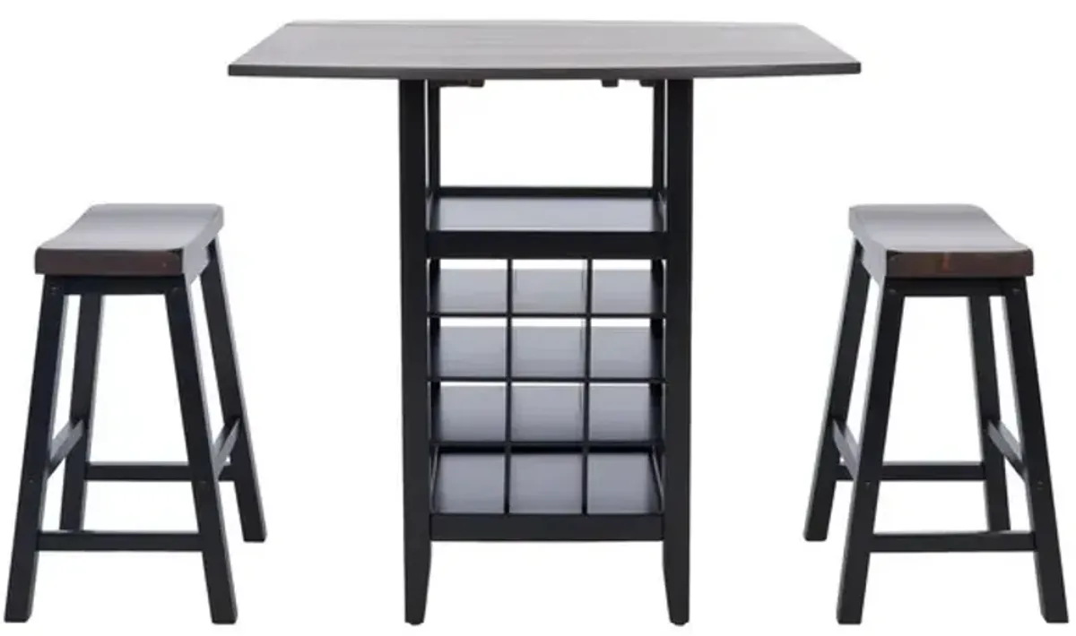  EMERIC 3 PC SET DROP LEAF PUB TABLE