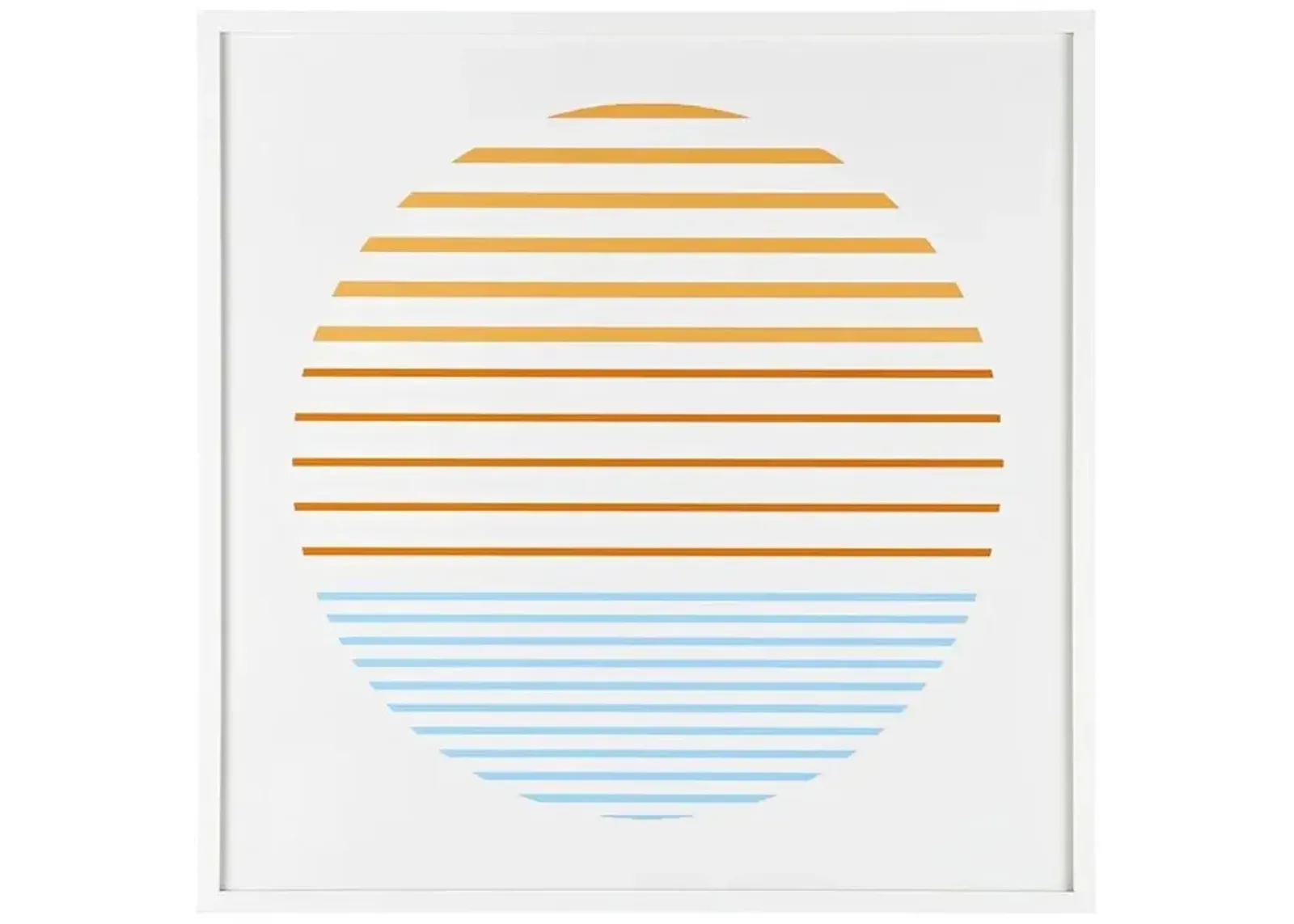 LINEAR HORIZON, 18 x 24 INCH, ORANGE / IVORY, FRAMED WALL ART