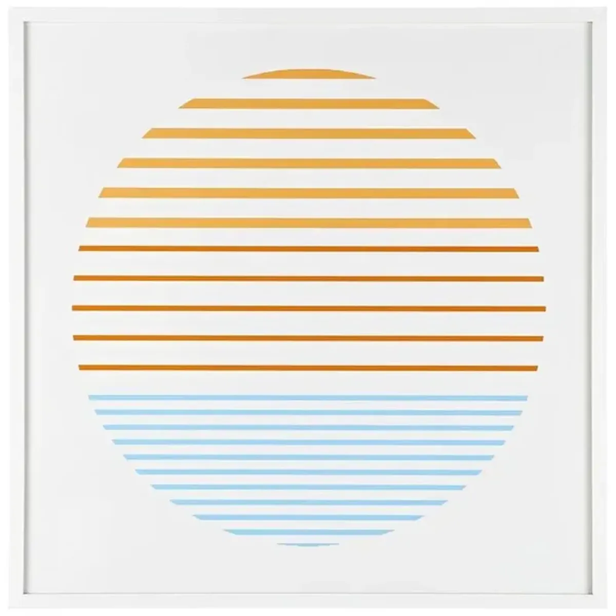 LINEAR HORIZON, 18 x 24 INCH, ORANGE / IVORY, FRAMED WALL ART