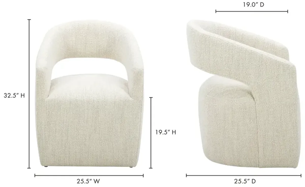 BARROW PERFORMANCE FABRIC ROLLING DINING CHAIR