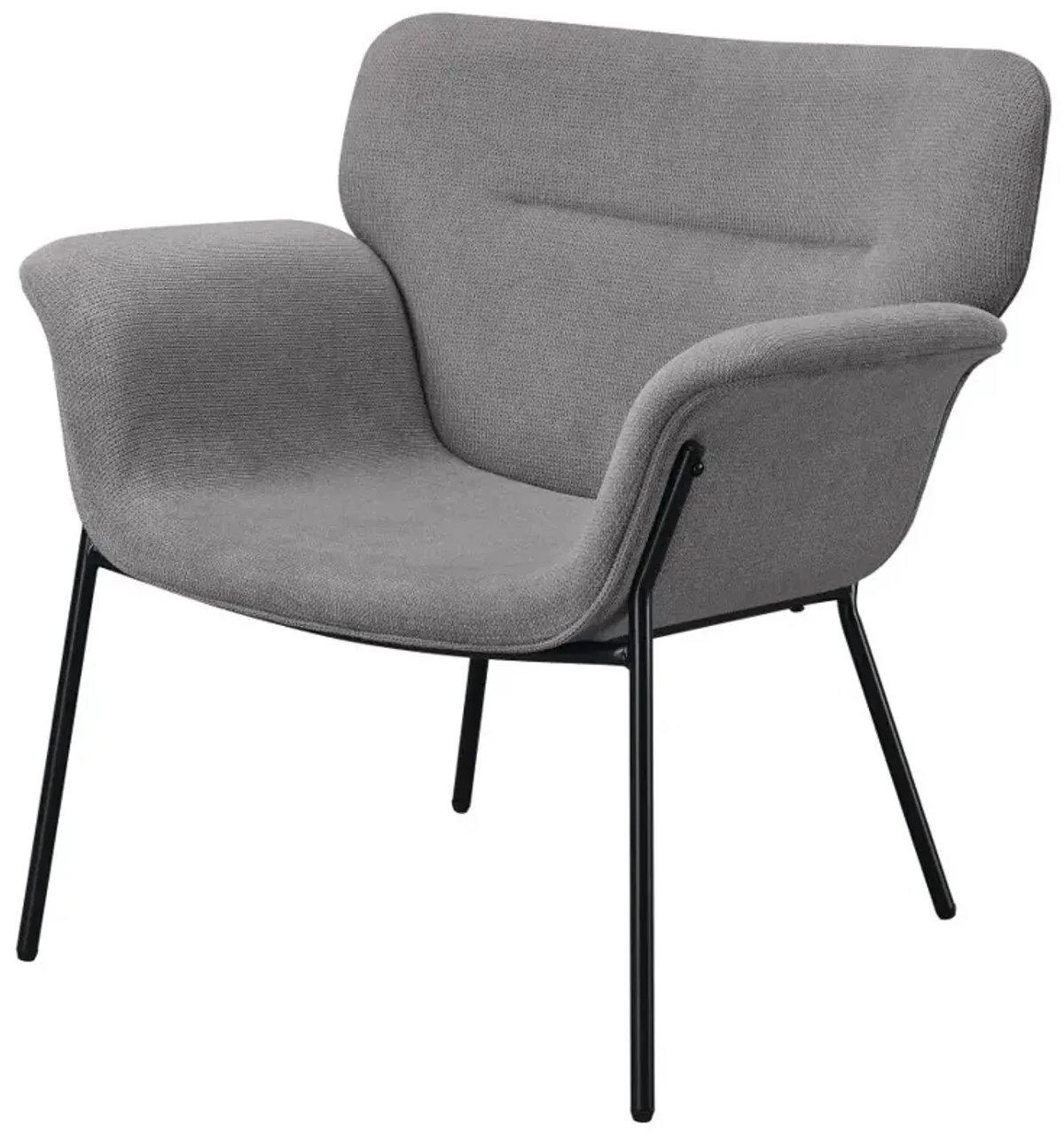 Davina Upholstered Flared Arms Accent Chair Ash Grey