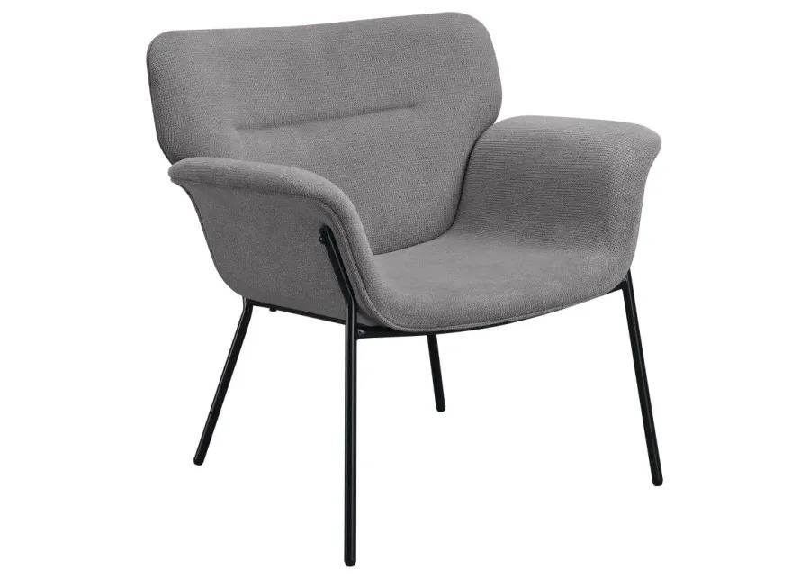 Davina Upholstered Flared Arms Accent Chair Ash Grey