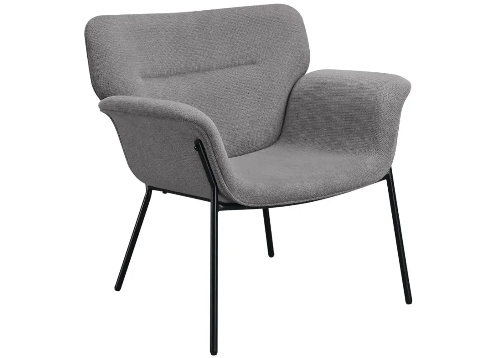 Davina Upholstered Flared Arms Accent Chair Ash Grey