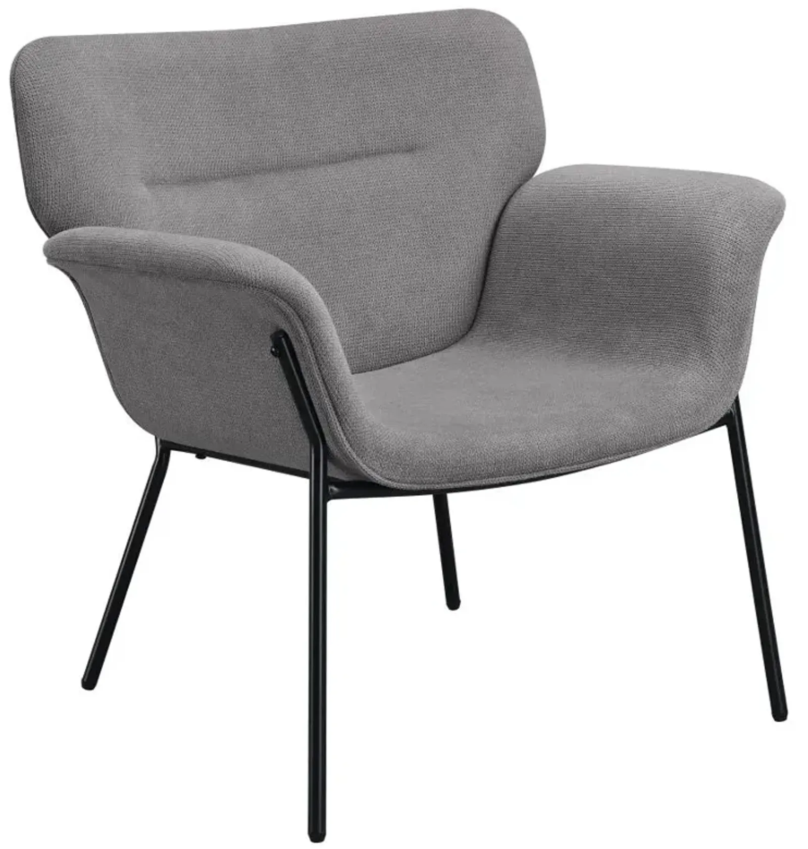 Davina Upholstered Flared Arms Accent Chair Ash Grey