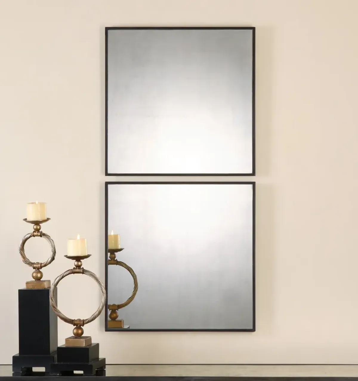 Matty Antiqued Square Mirrors - Set of 2