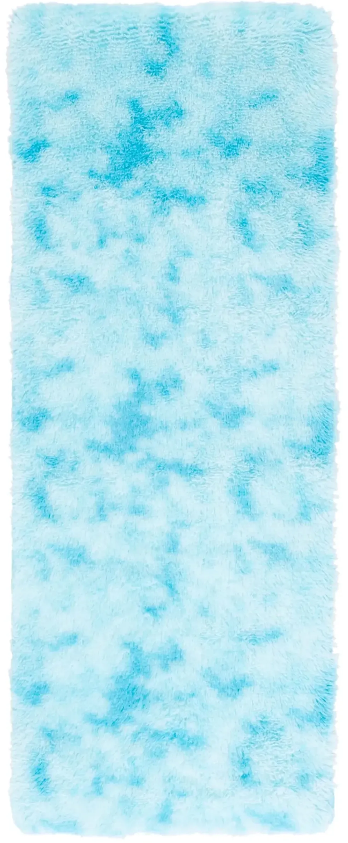 RAINBOW SHAG 100 AQUA 2'-3' x 6' Runner Rug