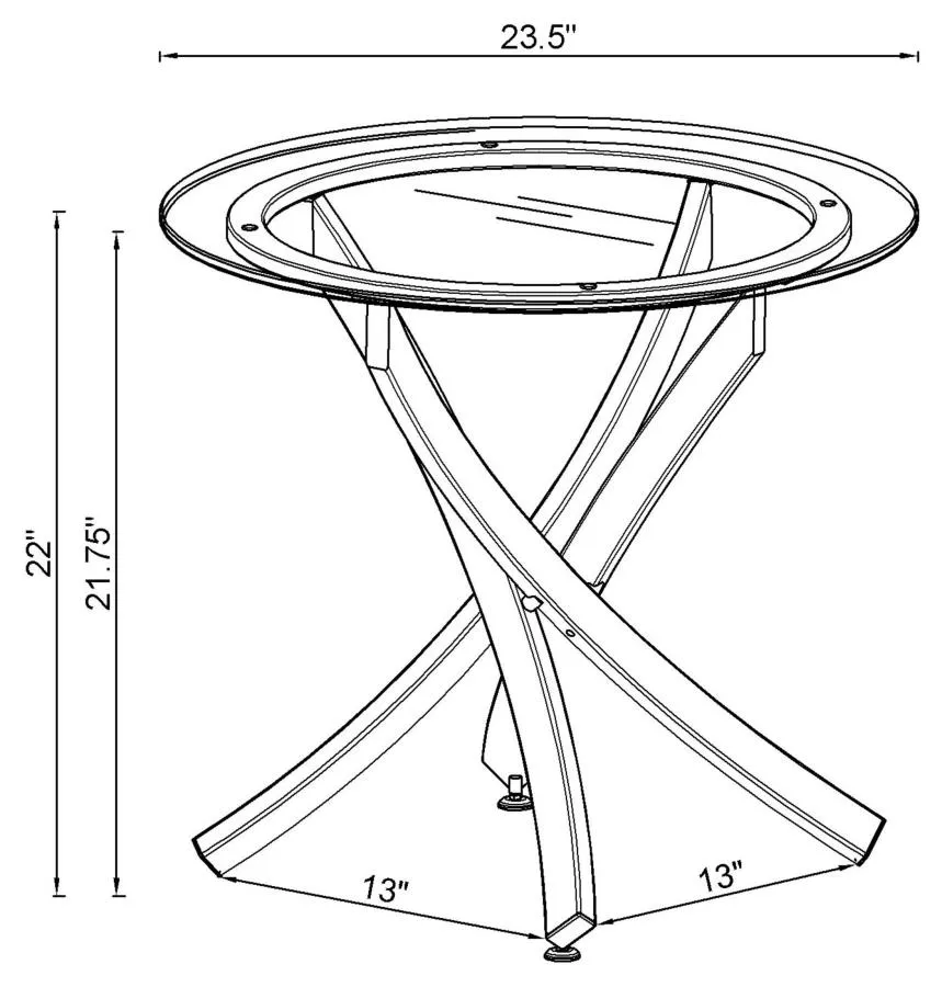 Castlefin Glass Top End Table Chrome And Black