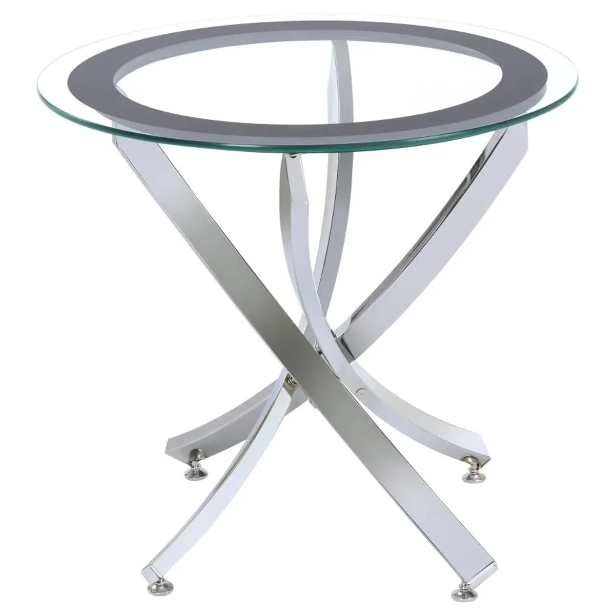 Castlefin Glass Top End Table Chrome And Black