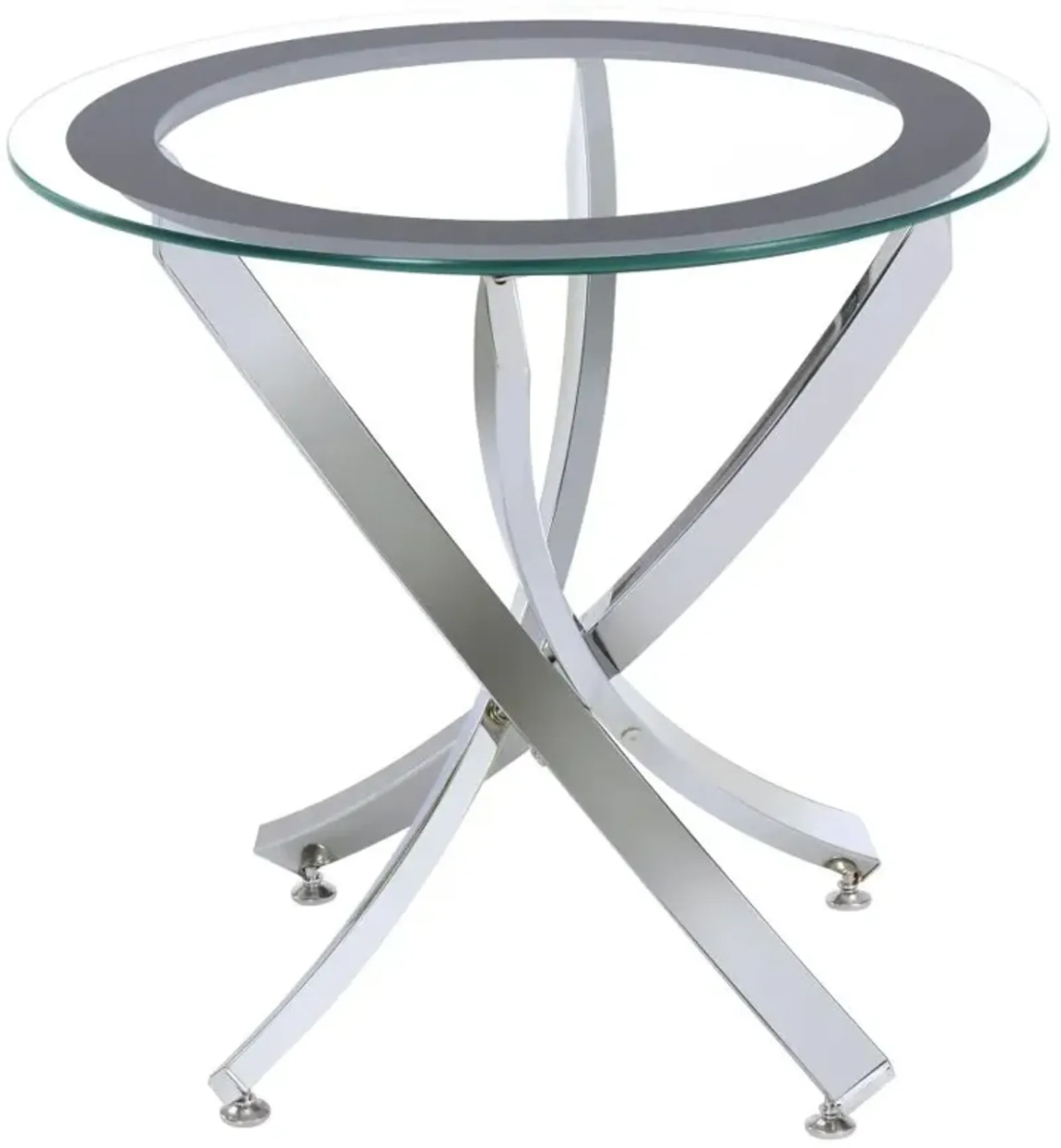 Castlefin Glass Top End Table Chrome And Black