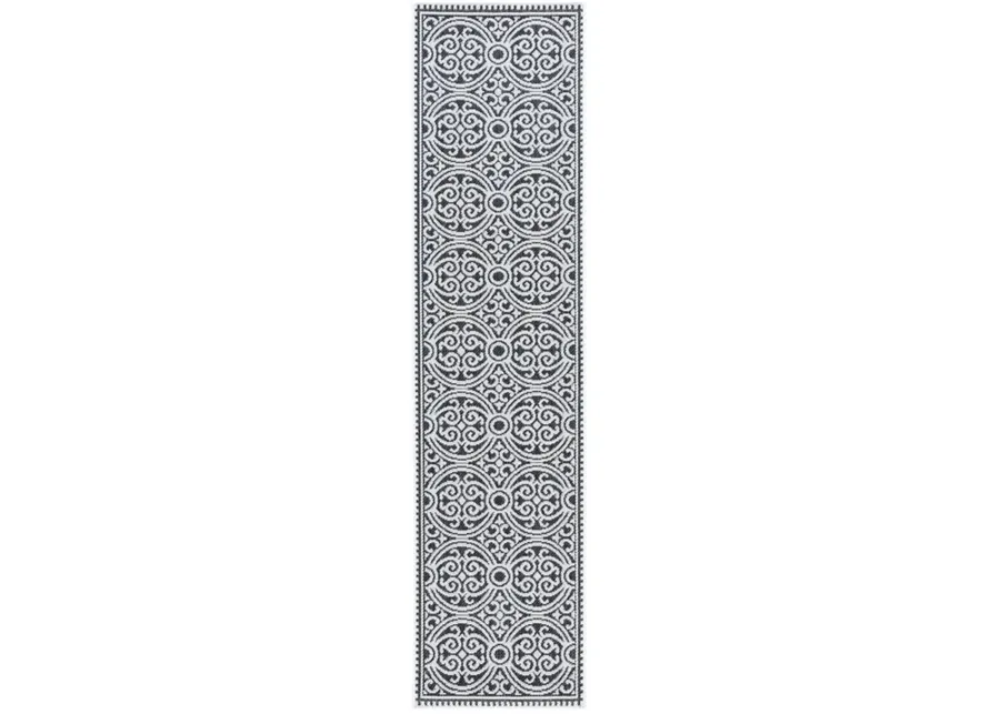 Safavieh BEACH HOUSE Collection BHS134A-26 Light Grey / Charcoal 2'-2" X 6'