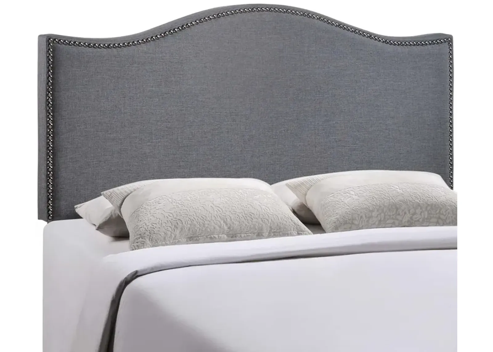 Curl Queen Nailhead Upholstered Headboard