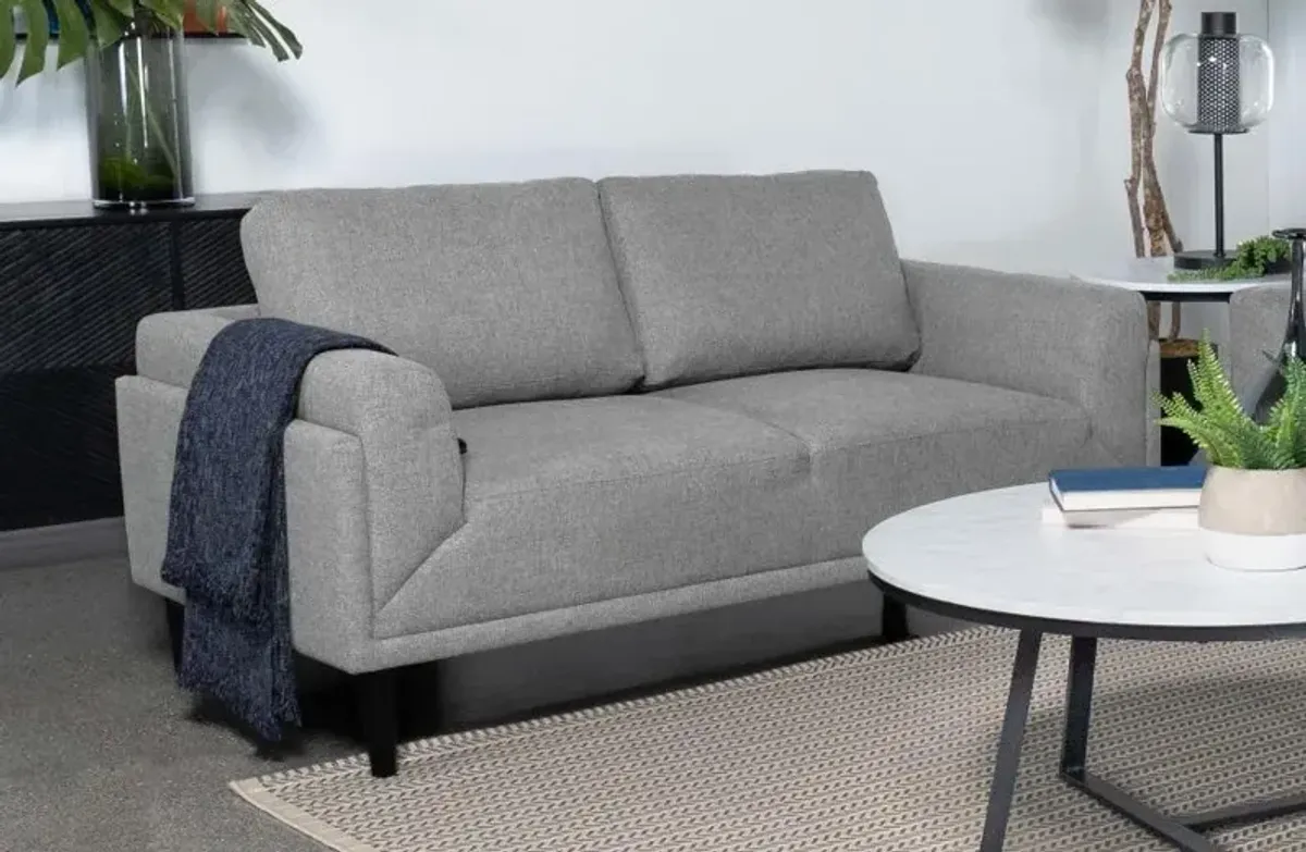 Rilynn Upholstered Track Arms Loveseat Grey