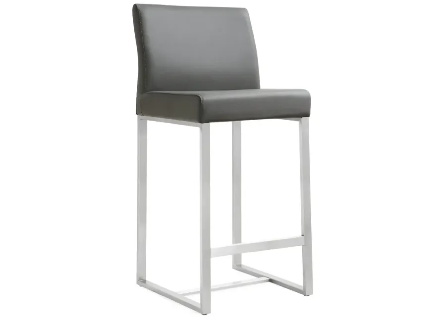 denmark grey stainless steel counter stool (set of 2)