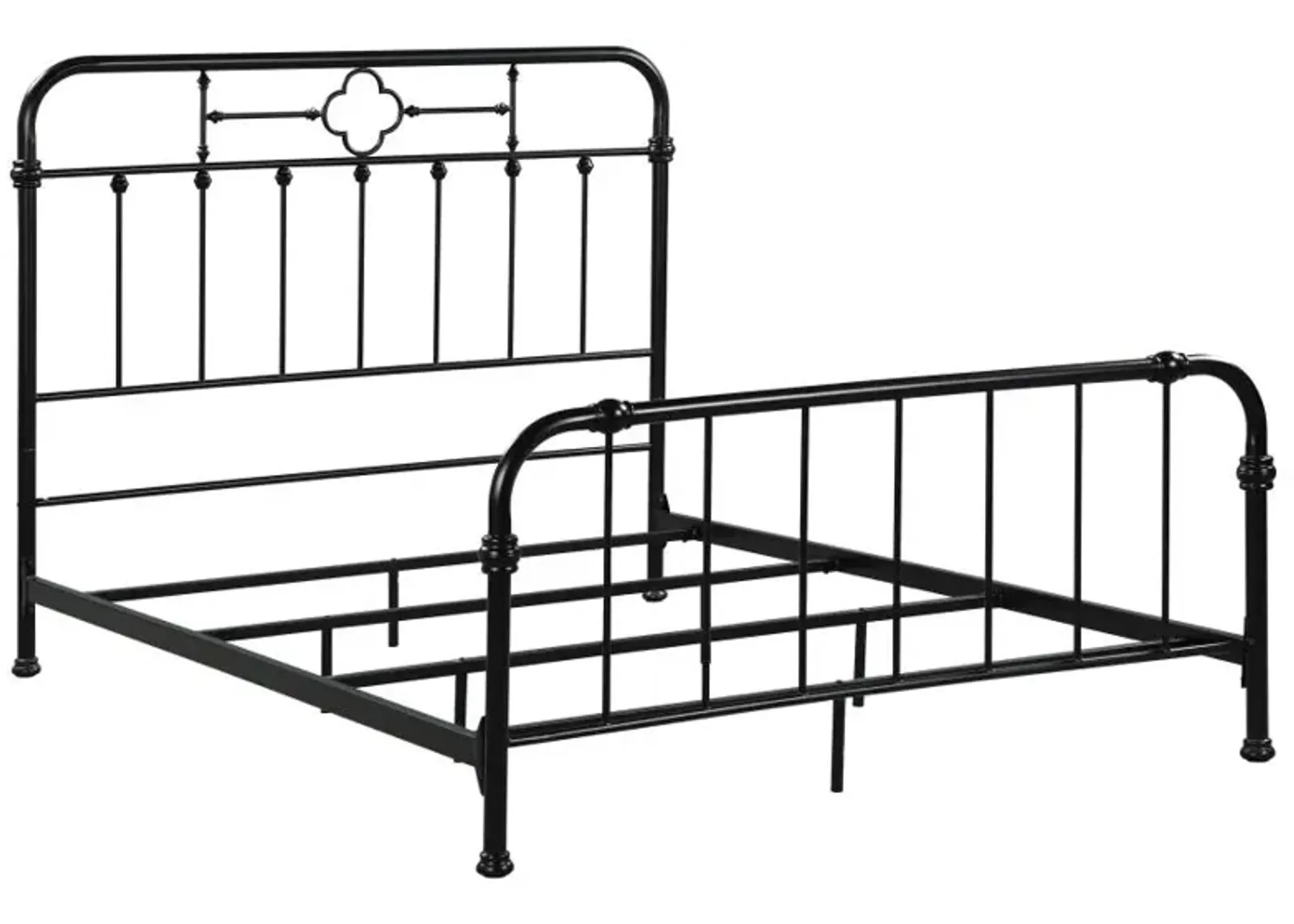 Packlan Eastern King Metal Panel Bed Matte Black