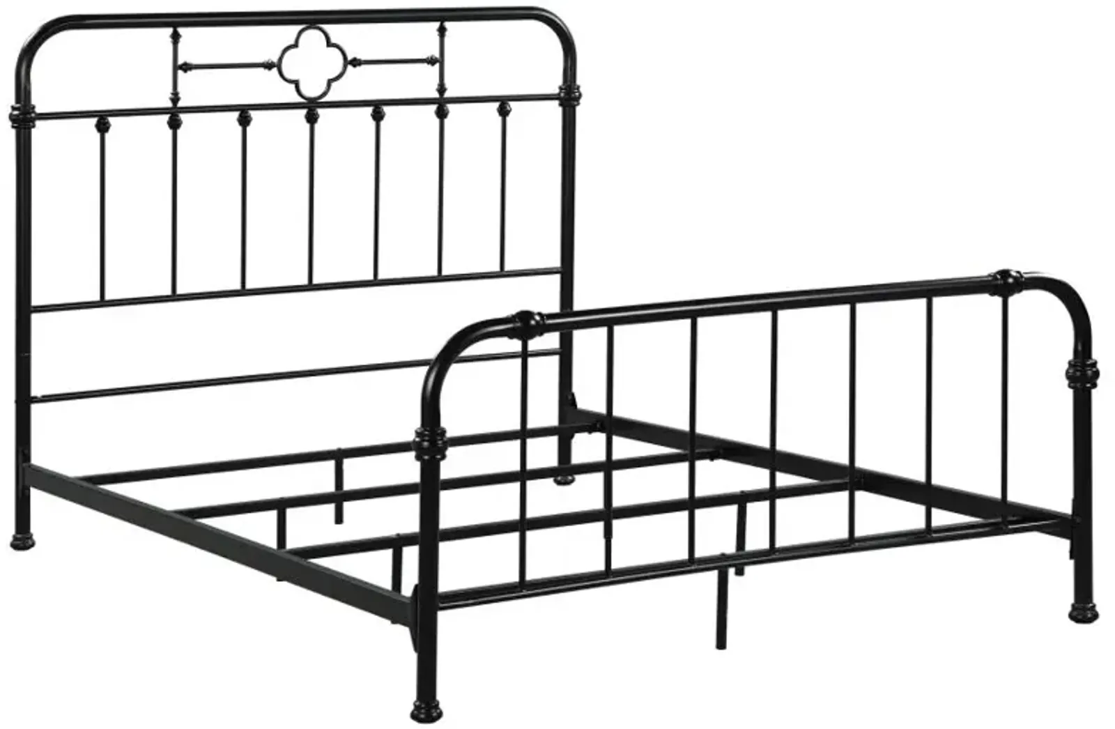 Packlan Eastern King Metal Panel Bed Matte Black