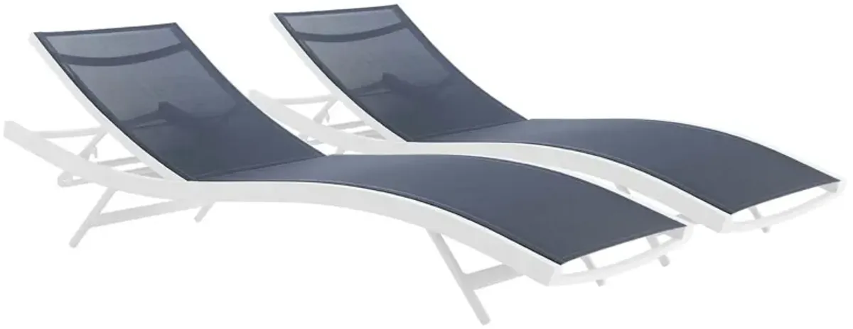 Glimpse Outdoor Patio Mesh Chaise Lounge Set of 2