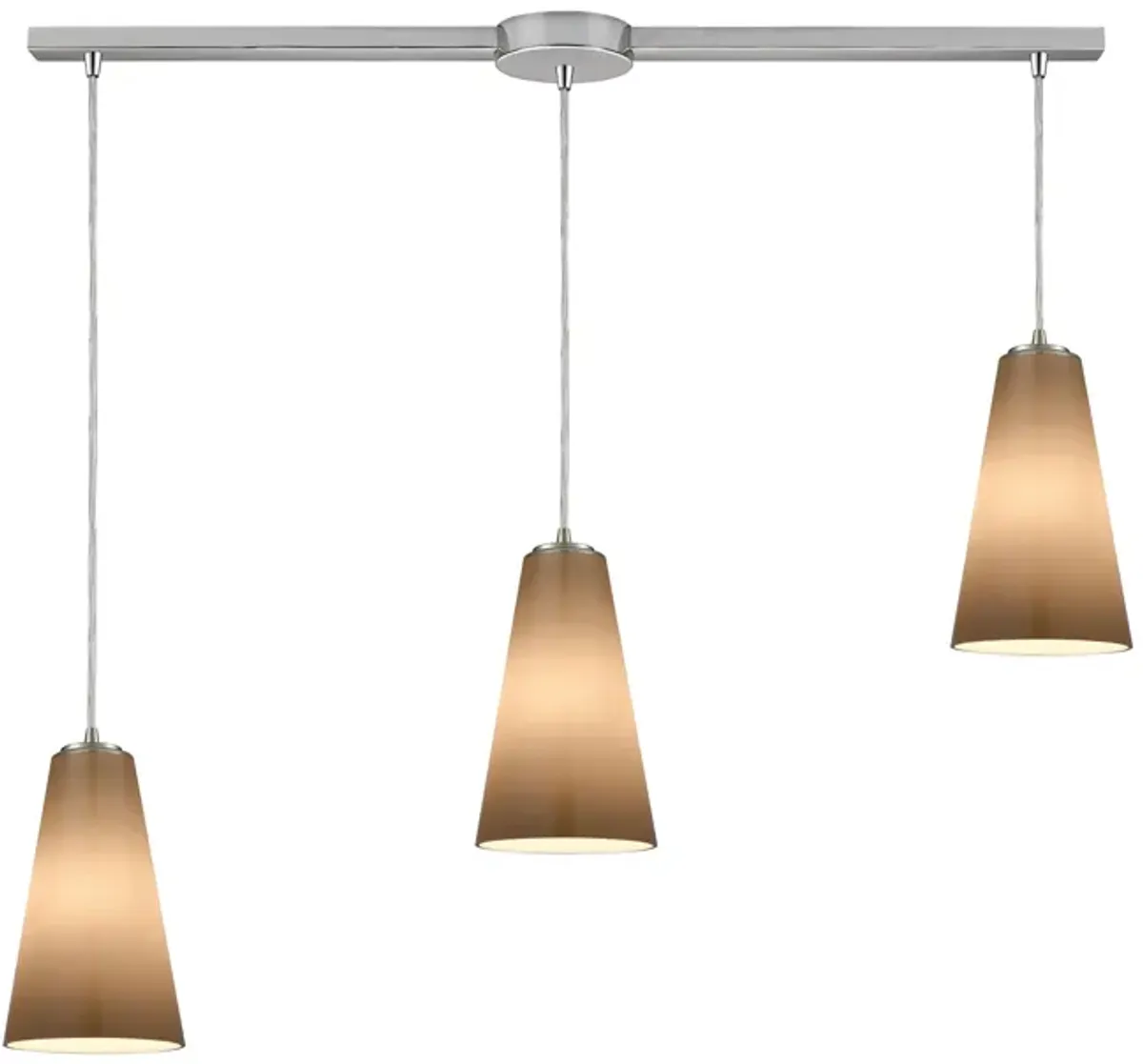 Connor 38" Wide 3-Light Mini Pendant - Satin Nickel