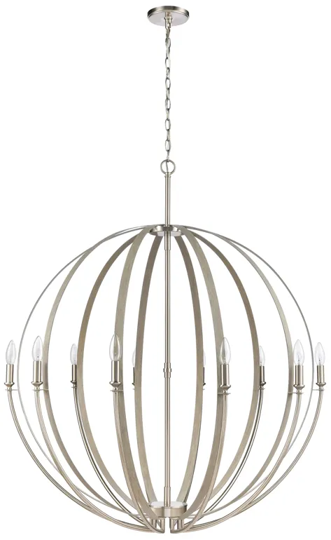 Rotunde 38" Wide 10-Light Chandelier - Beechwood