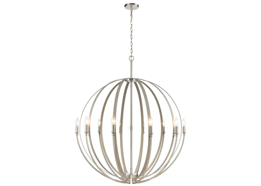 Rotunde 38" Wide 10-Light Chandelier - Beechwood