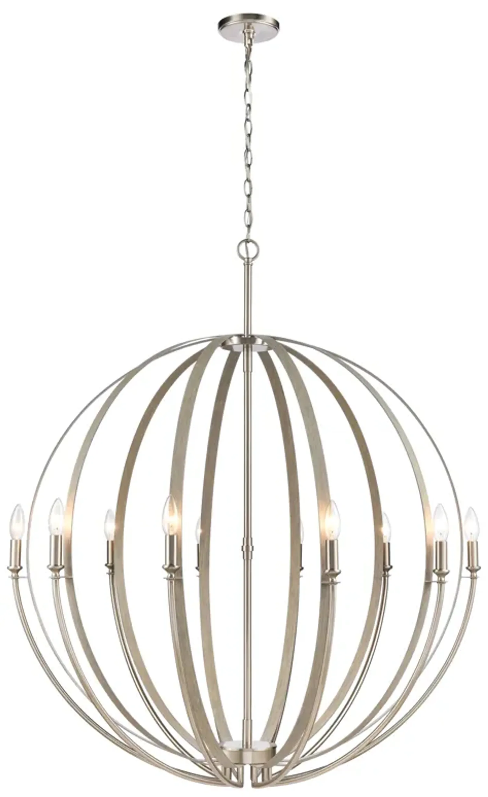 Rotunde 38" Wide 10-Light Chandelier - Beechwood