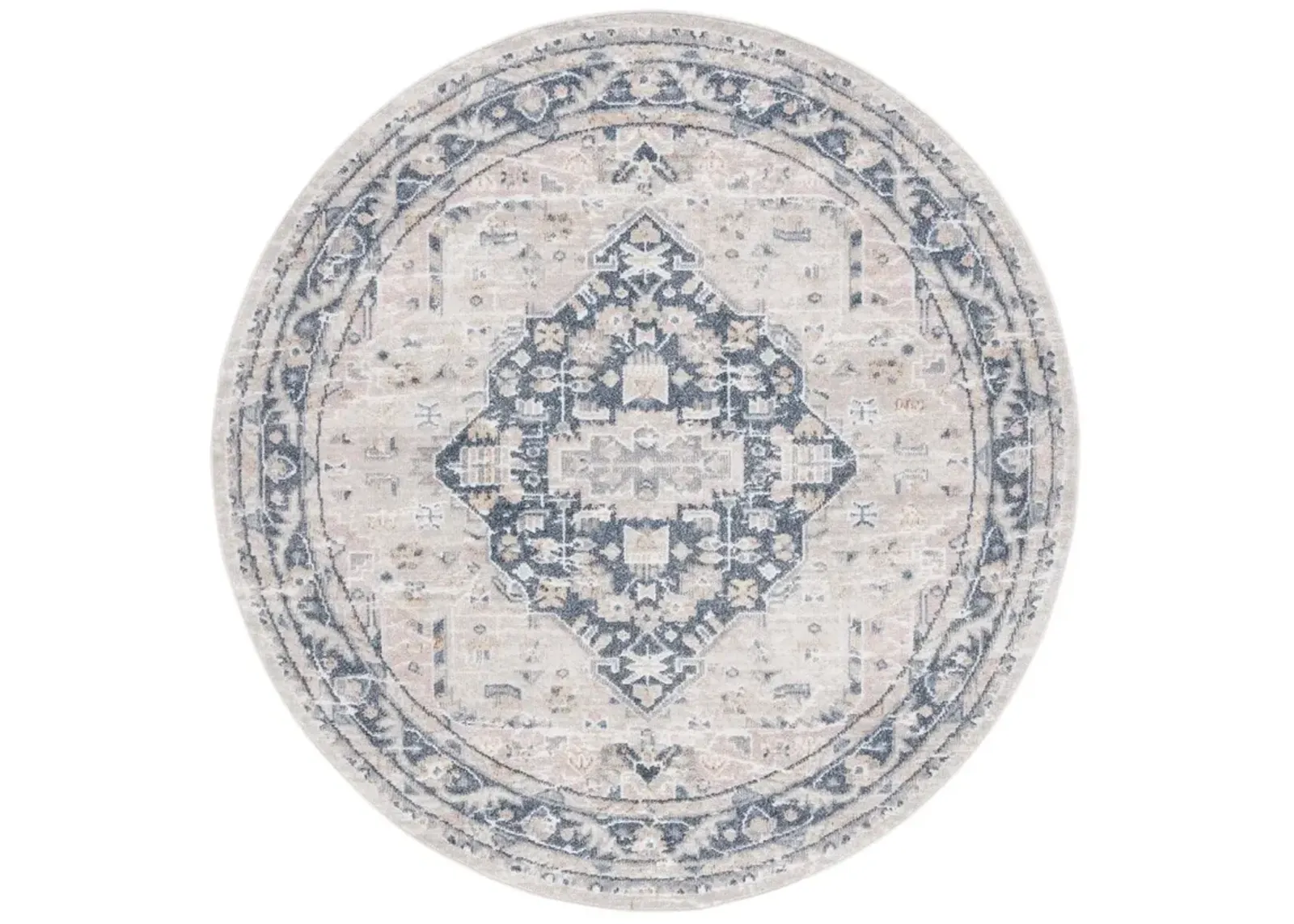 BLAIR WASHABLE 200 Blue 6'-7' X 6'-7' Round Round Rug