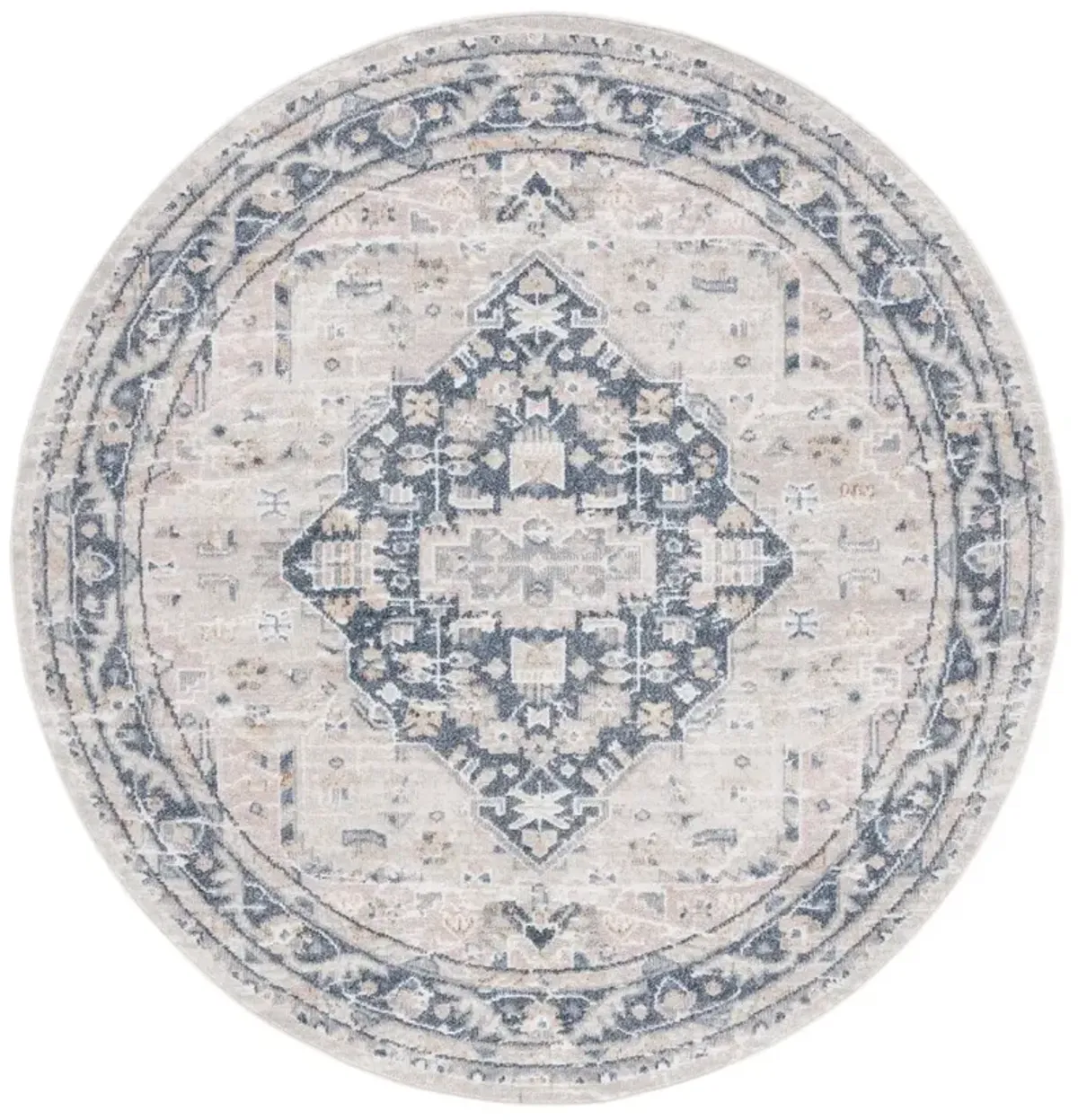 BLAIR WASHABLE 200 Blue 6'-7' X 6'-7' Round Round Rug