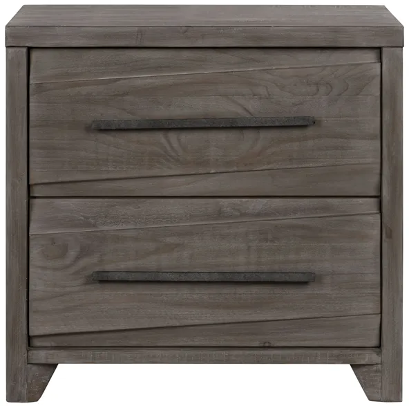 Hearst Solid Wood Two Drawer Nighstand in Sahara Tan