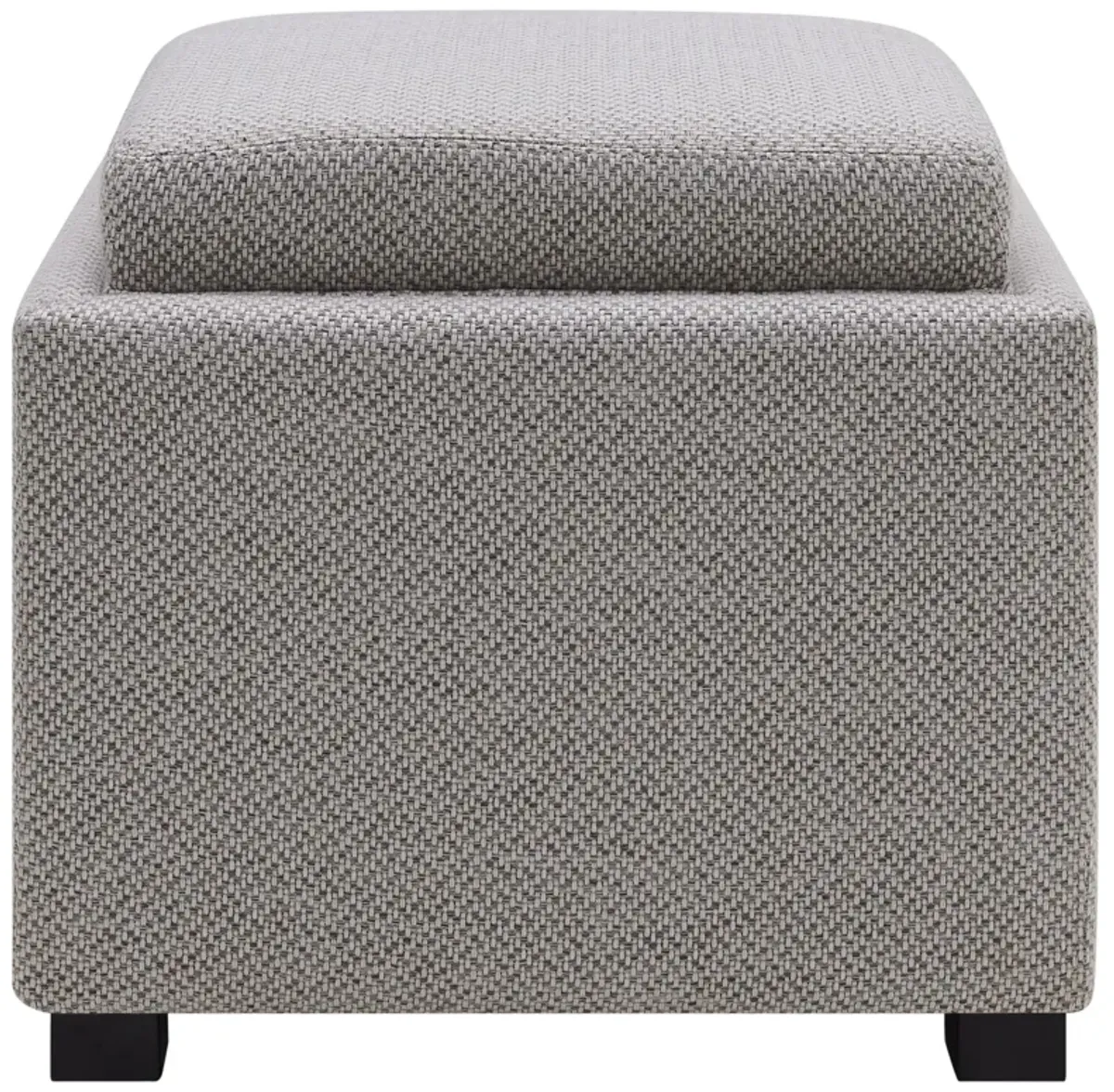 cameron square fabric storage ottoman w/ tray, cardiff gray