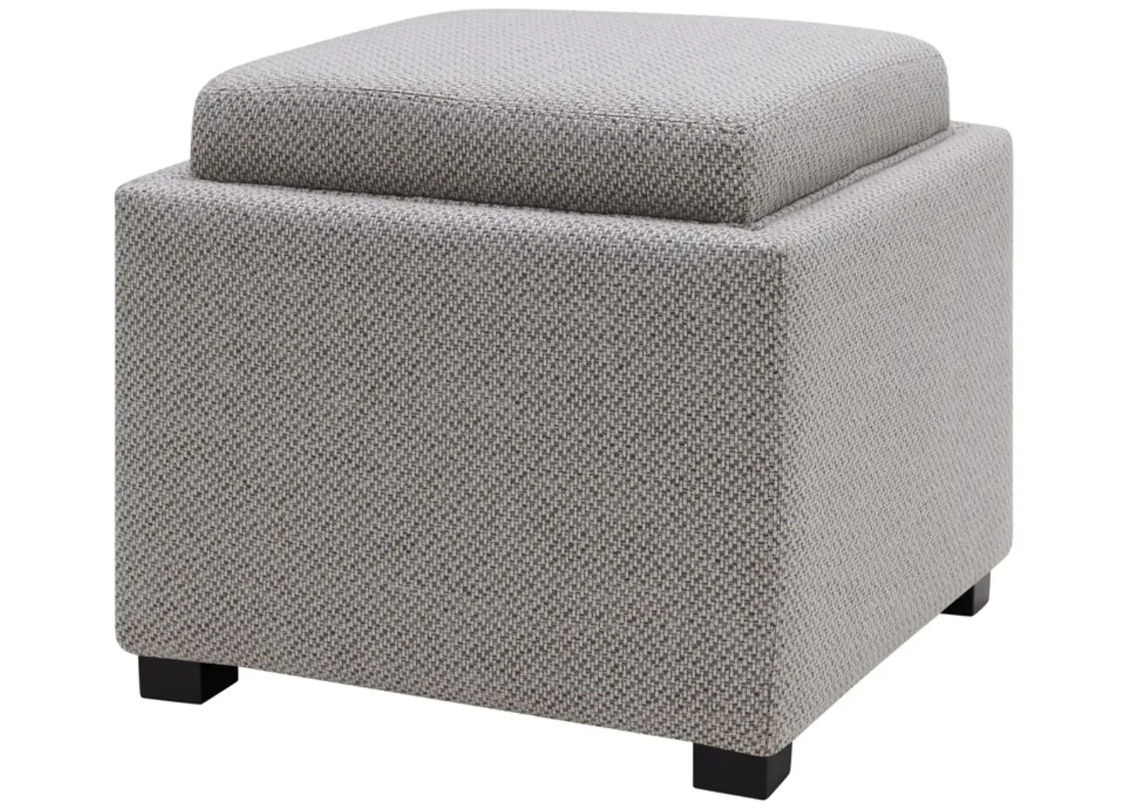 cameron square fabric storage ottoman w/ tray, cardiff gray