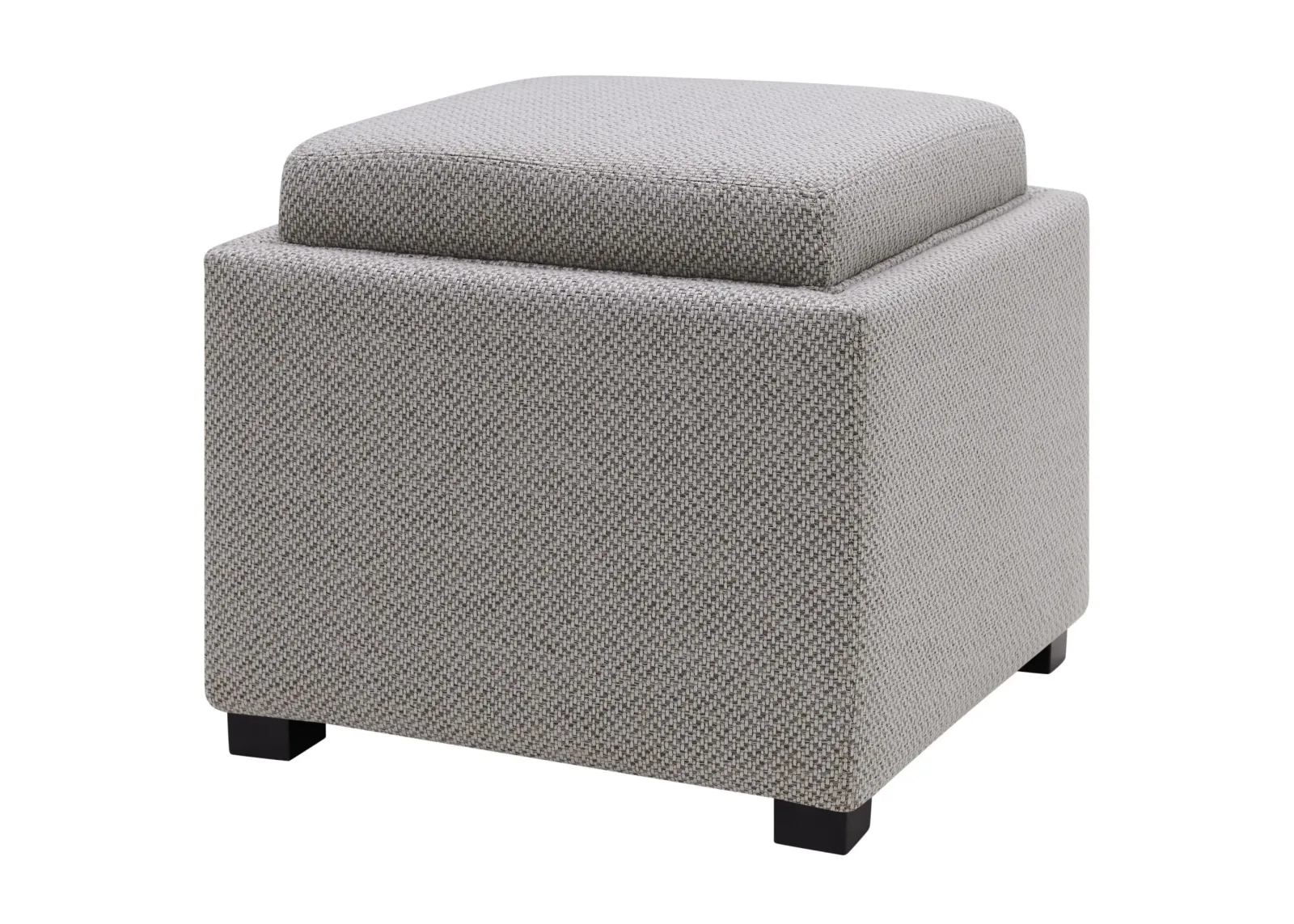 cameron square fabric storage ottoman w/ tray, cardiff gray