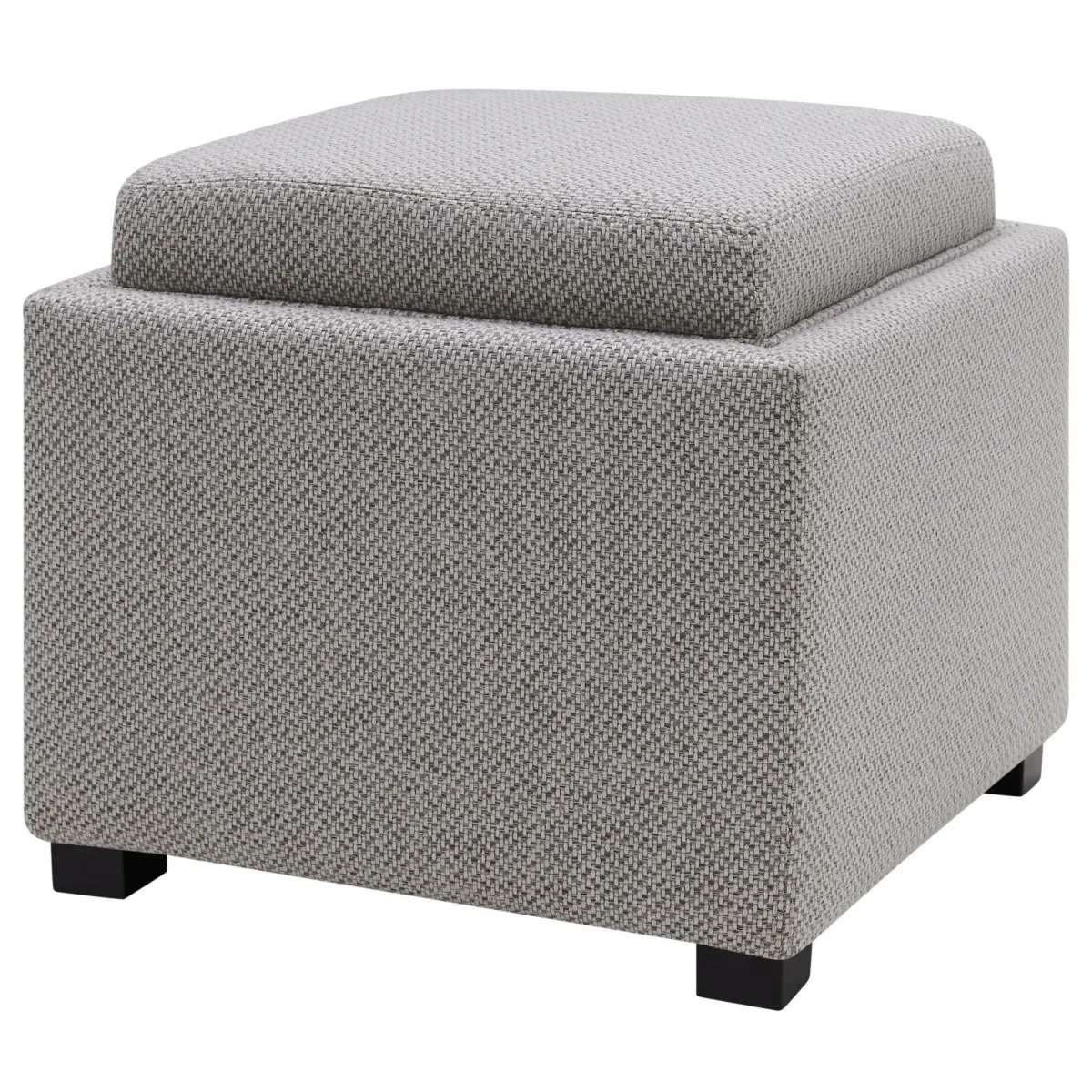 cameron square fabric storage ottoman w/ tray, cardiff gray