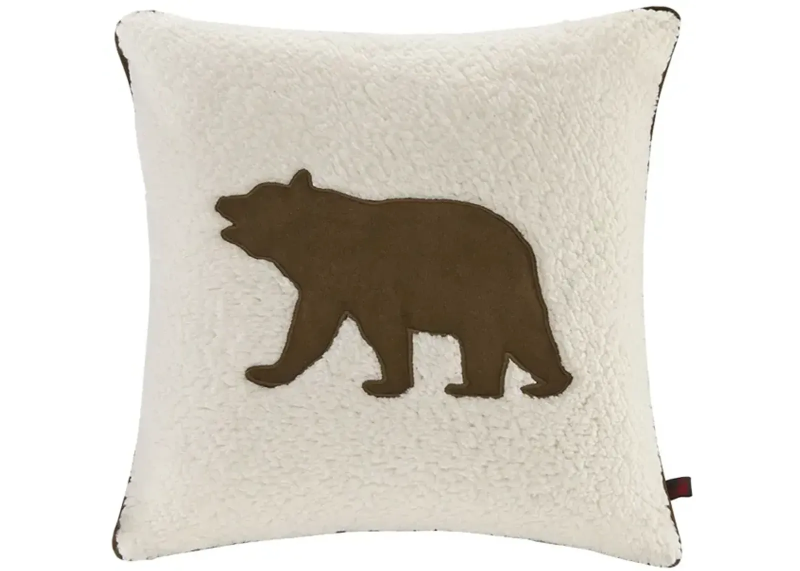 Woolrich Bear White Square Berber Pillow