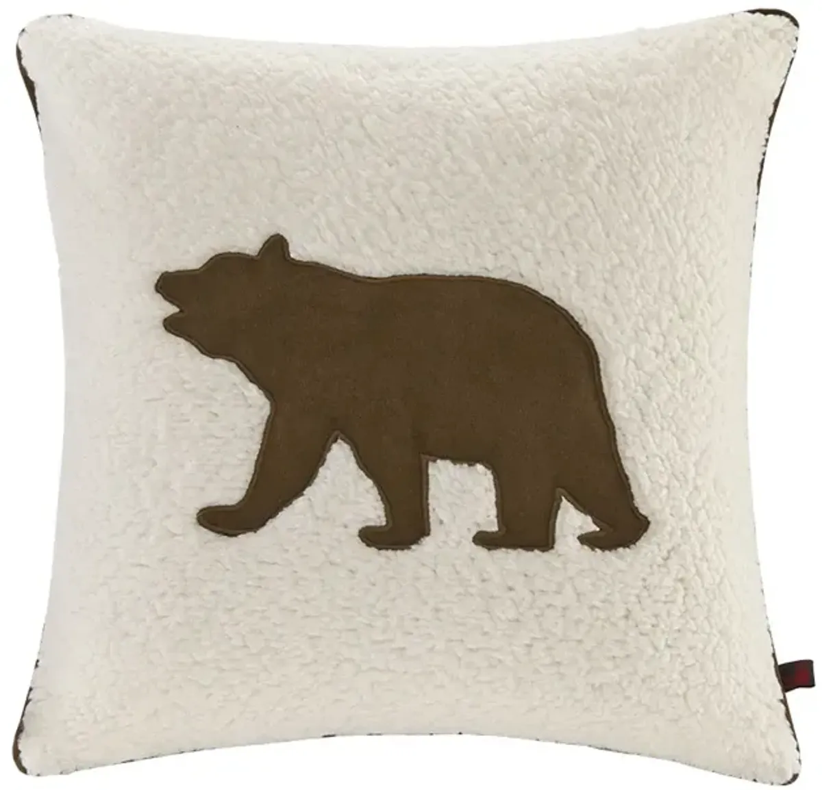 Woolrich Bear White Square Berber Pillow