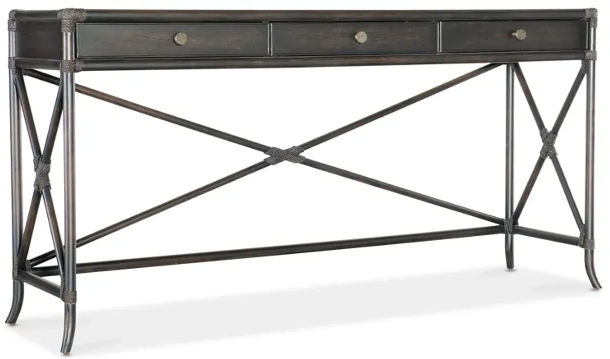 Retreat Pole Rattan Console