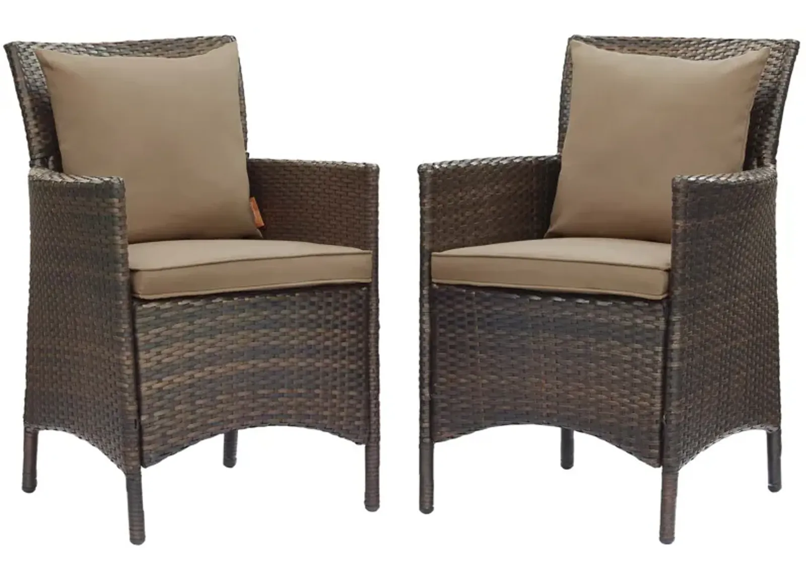 Conduit Outdoor Patio Wicker Rattan Dining Armchair Set of 2