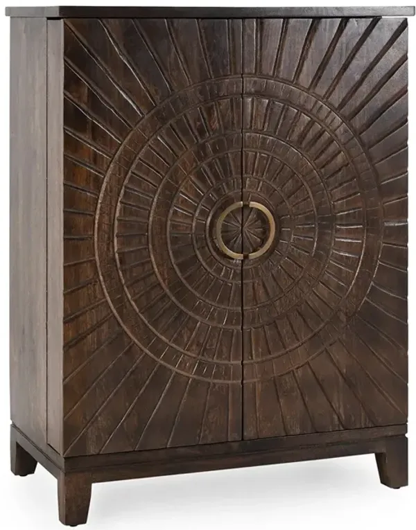 Vivienne Mango Wood Bar Cabinet Bark Brown