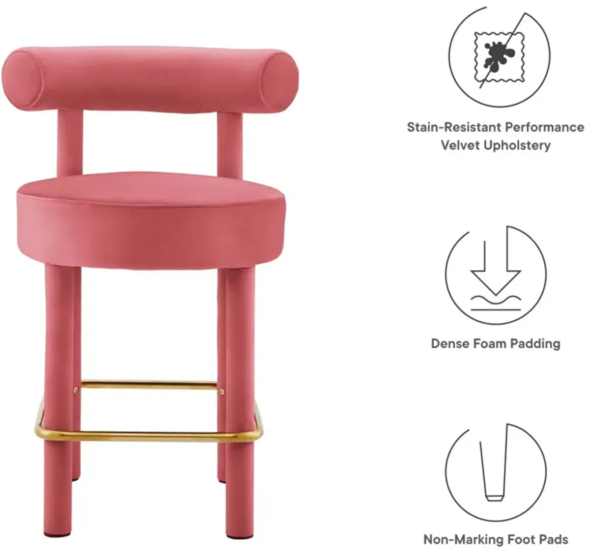 Toulouse Performance Velvet Counter Stool