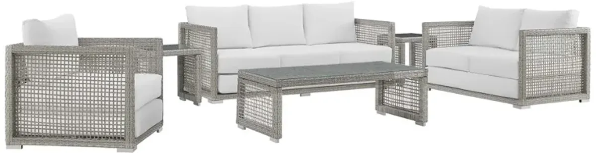 Aura 6 Piece Outdoor Patio Wicker Rattan Set