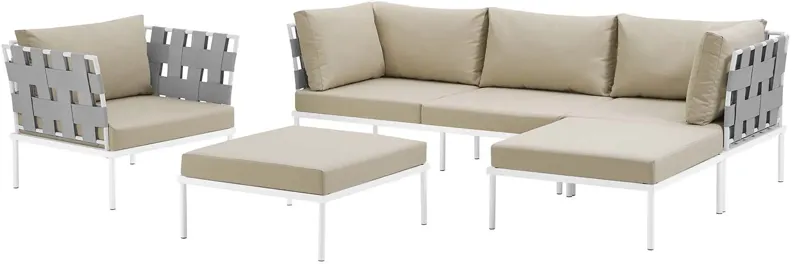 Harmony 6 Piece Outdoor Patio Aluminum Sectional Sofa Set