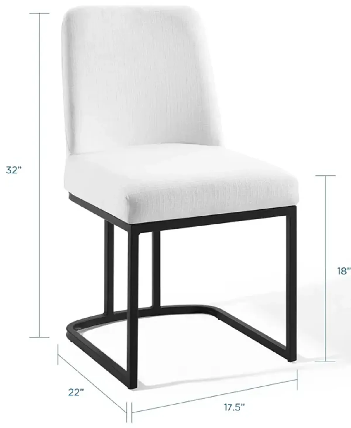 Amplify Sled Base Upholstered Fabric Dining Side Chair