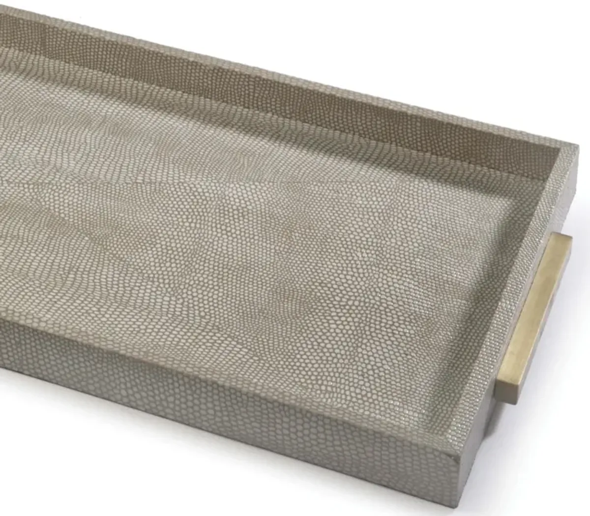 Rectangle Shagreen Boutique Tray (Ivory Grey Python)